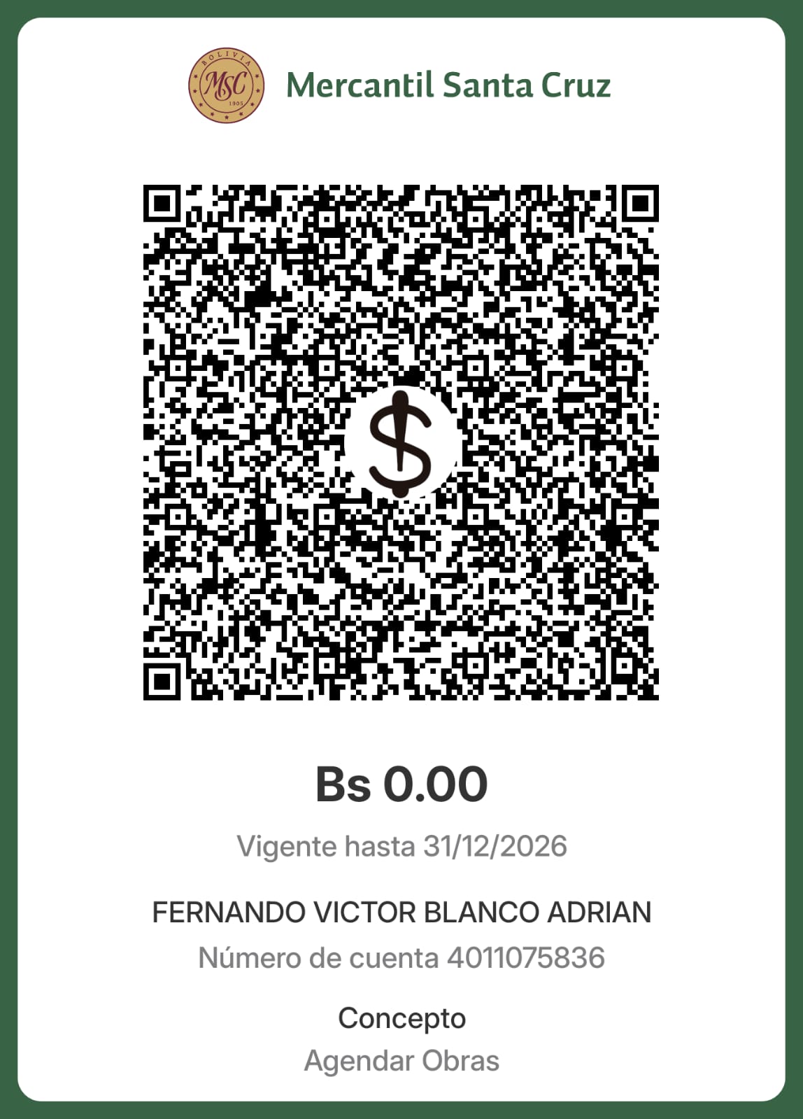 QR Agendar Obras